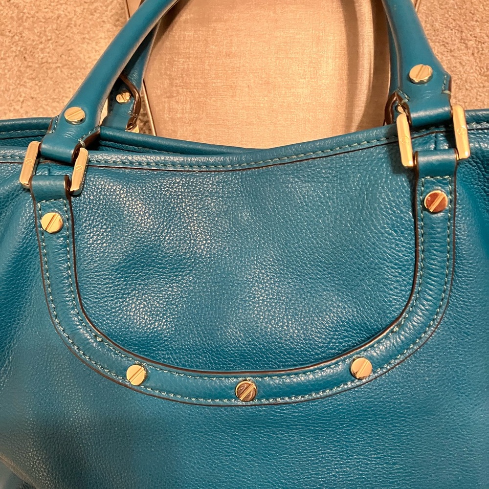 Tory Burch Amanda Hobo EUC Teal - Picture 11 of 16